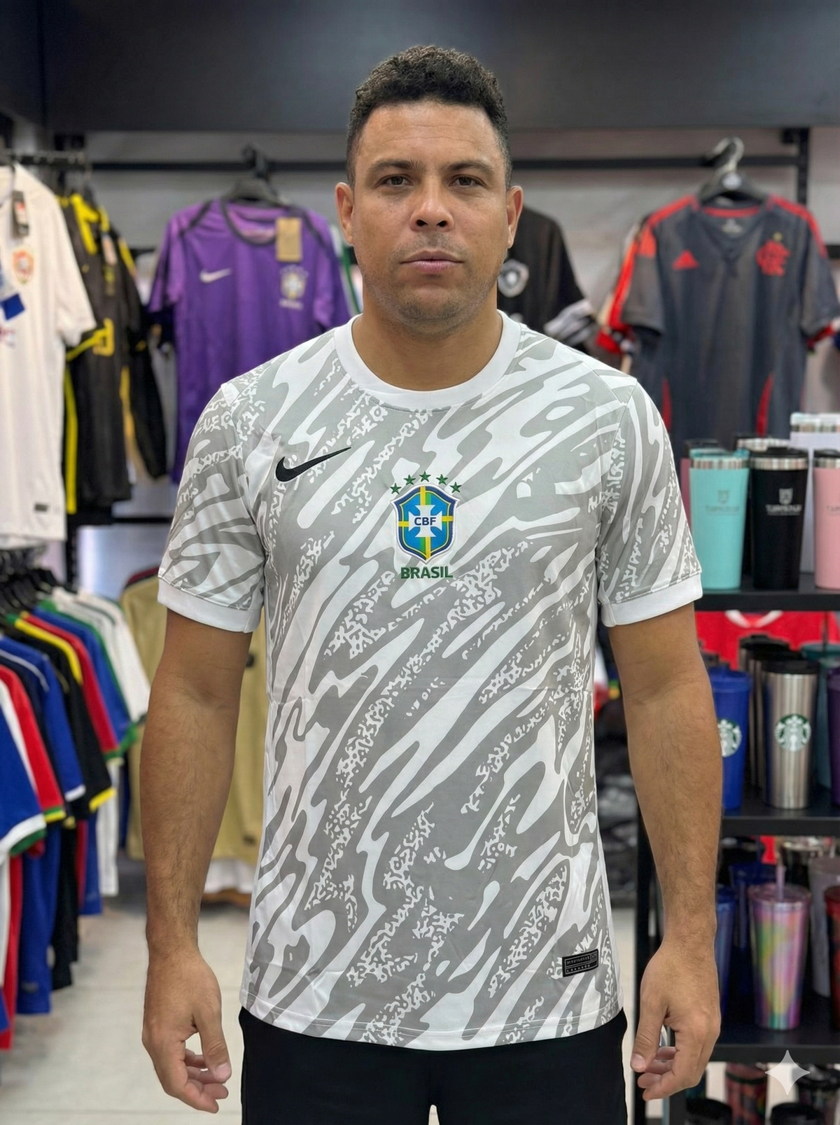 Camisa Seleção Brasileira Pre-Match 2026 - Edição White Camo Tailandesa 1:1