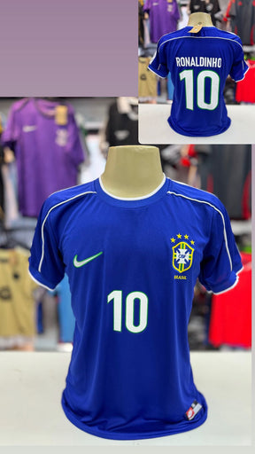 Camisa Seleção Brasileira Jogador Retrô (Ronaldinho 10) - Nacional